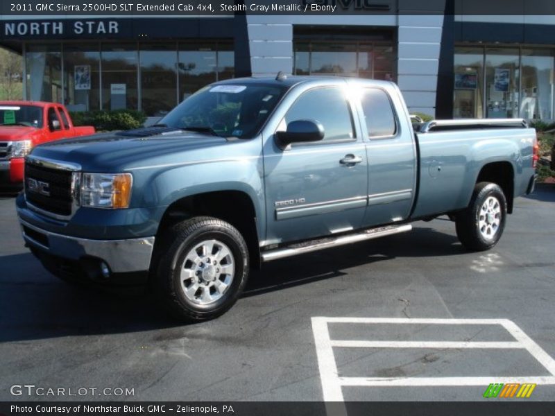 Stealth Gray Metallic / Ebony 2011 GMC Sierra 2500HD SLT Extended Cab 4x4