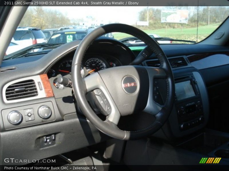 Stealth Gray Metallic / Ebony 2011 GMC Sierra 2500HD SLT Extended Cab 4x4