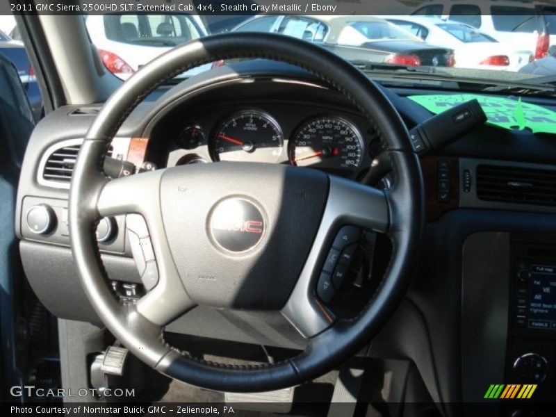 Stealth Gray Metallic / Ebony 2011 GMC Sierra 2500HD SLT Extended Cab 4x4