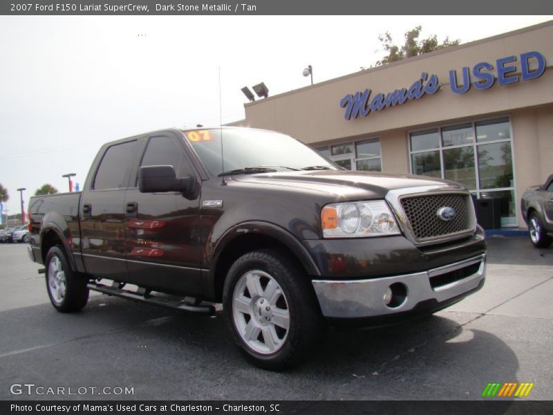 Dark Stone Metallic / Tan 2007 Ford F150 Lariat SuperCrew