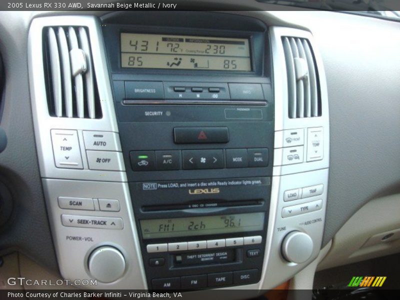 Controls of 2005 RX 330 AWD