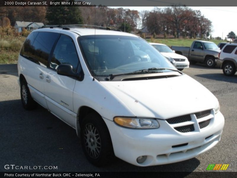 Bright White / Mist Grey 2000 Dodge Caravan SE