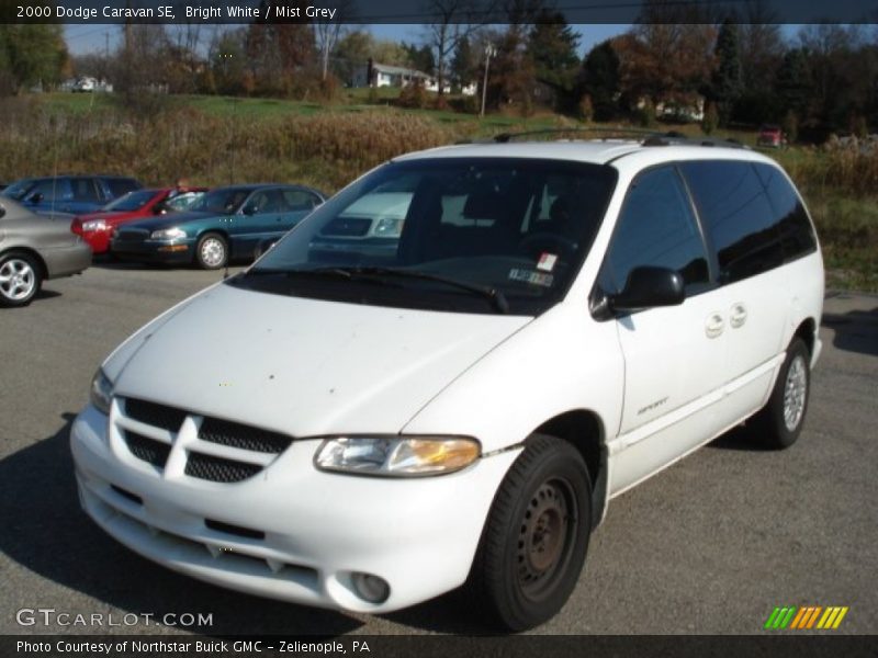 Bright White / Mist Grey 2000 Dodge Caravan SE
