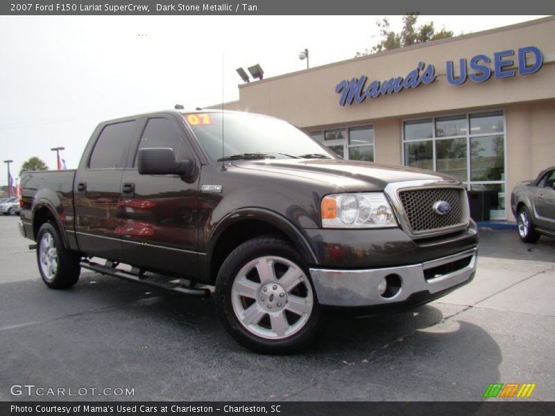 Dark Stone Metallic / Tan 2007 Ford F150 Lariat SuperCrew