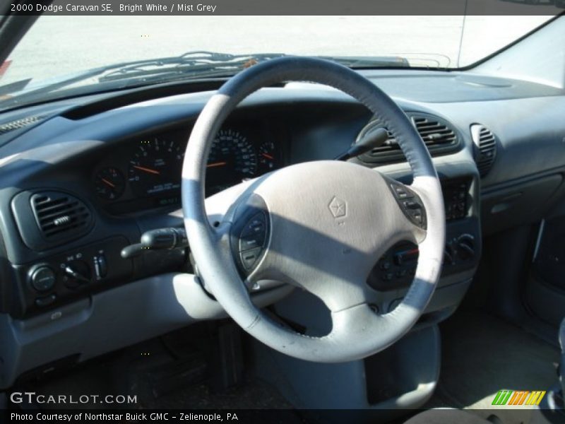 Bright White / Mist Grey 2000 Dodge Caravan SE