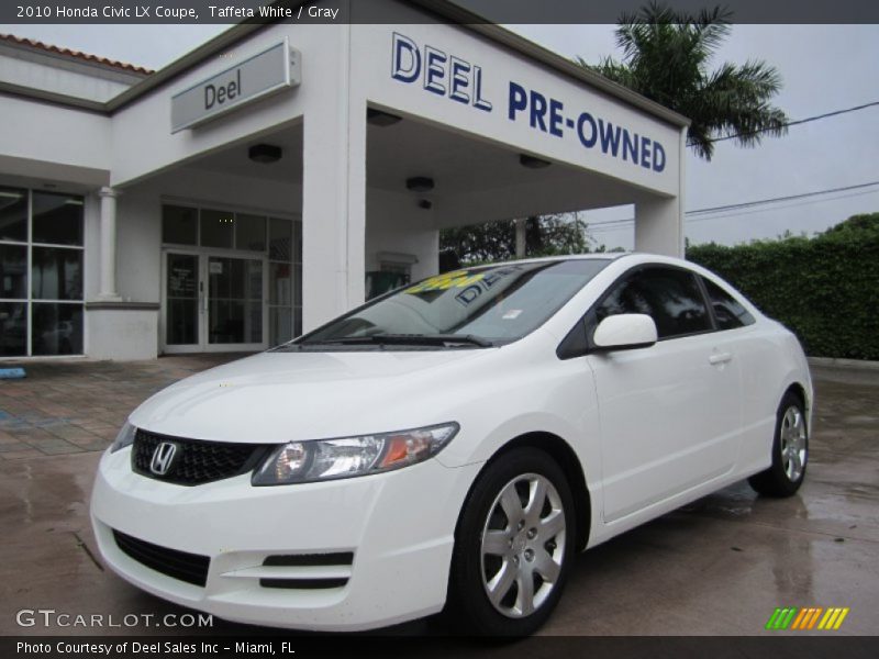 Taffeta White / Gray 2010 Honda Civic LX Coupe