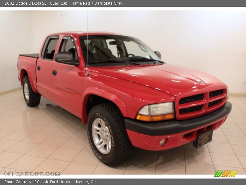 Flame Red / Dark Slate Gray 2002 Dodge Dakota SLT Quad Cab