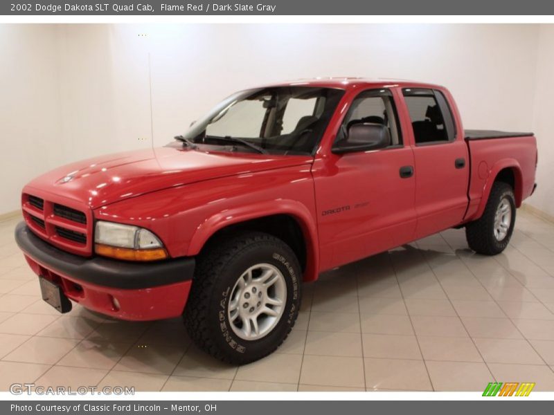 Flame Red / Dark Slate Gray 2002 Dodge Dakota SLT Quad Cab