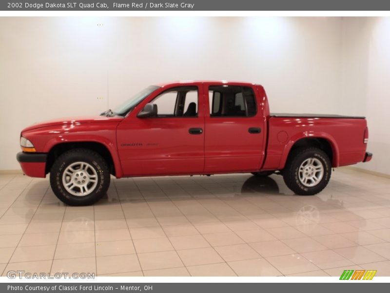 Flame Red / Dark Slate Gray 2002 Dodge Dakota SLT Quad Cab