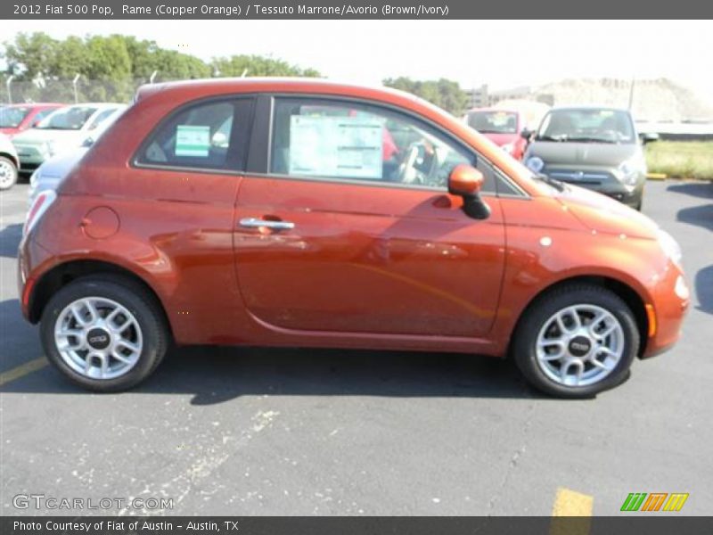 Rame (Copper Orange) / Tessuto Marrone/Avorio (Brown/Ivory) 2012 Fiat 500 Pop