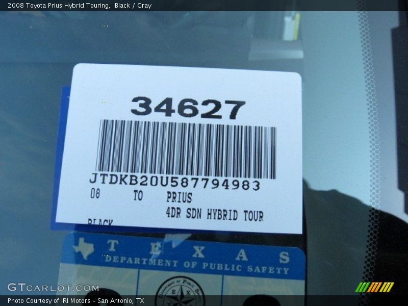 Black / Gray 2008 Toyota Prius Hybrid Touring