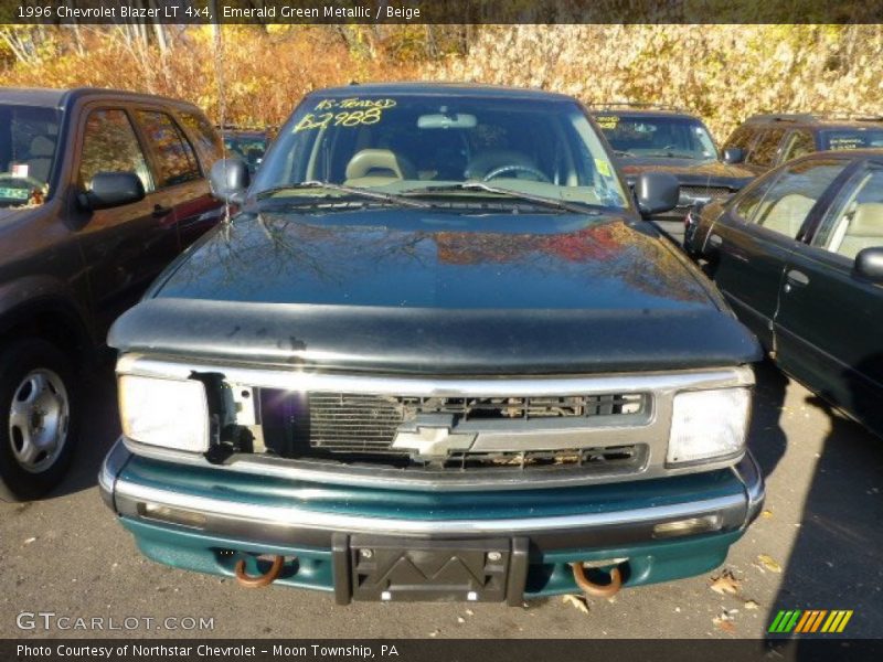 Emerald Green Metallic / Beige 1996 Chevrolet Blazer LT 4x4