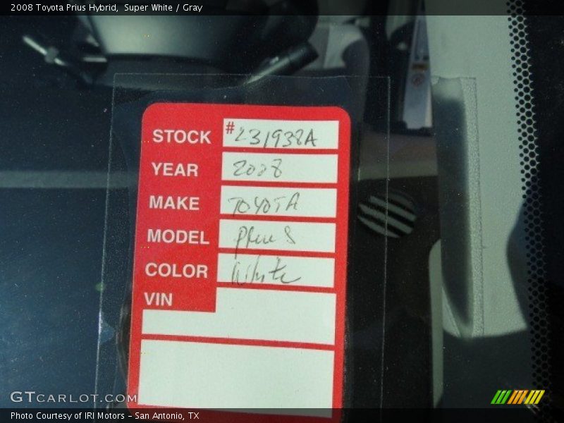 Super White / Gray 2008 Toyota Prius Hybrid
