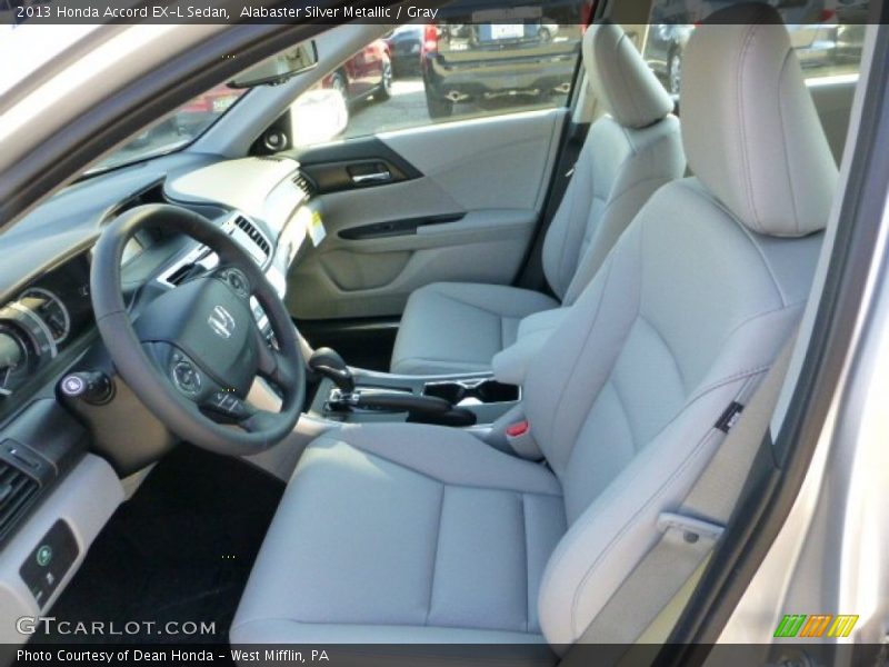 Alabaster Silver Metallic / Gray 2013 Honda Accord EX-L Sedan