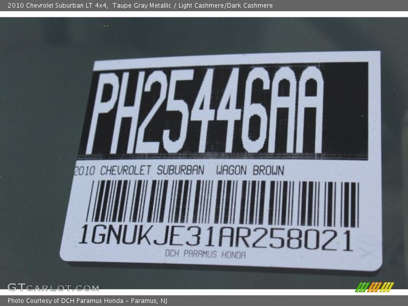 Taupe Gray Metallic / Light Cashmere/Dark Cashmere 2010 Chevrolet Suburban LT 4x4