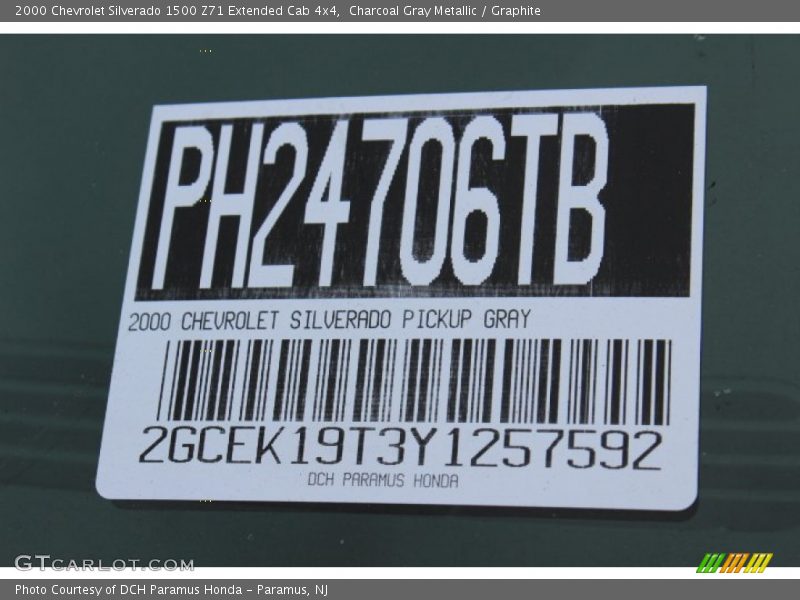 Charcoal Gray Metallic / Graphite 2000 Chevrolet Silverado 1500 Z71 Extended Cab 4x4
