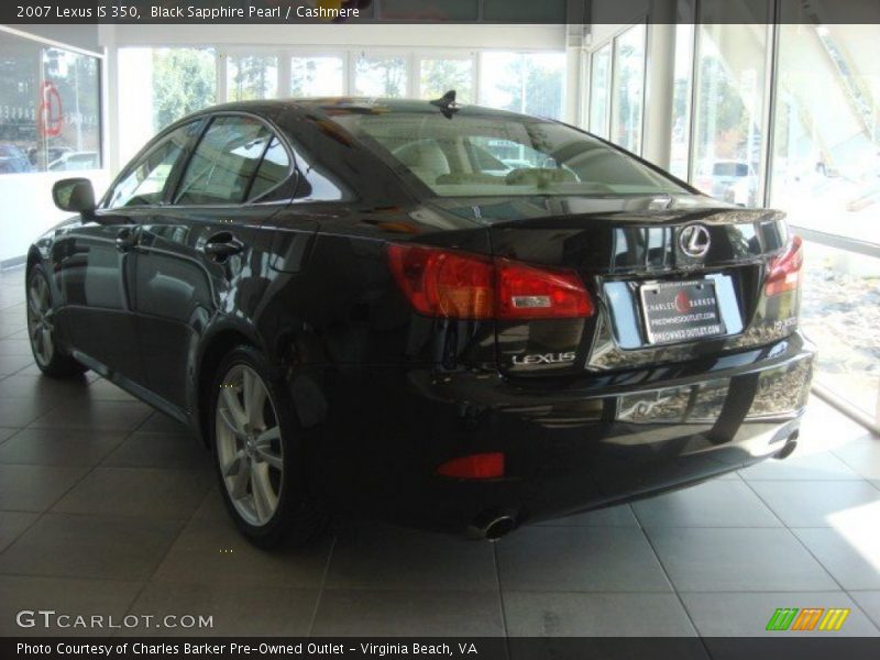 Black Sapphire Pearl / Cashmere 2007 Lexus IS 350