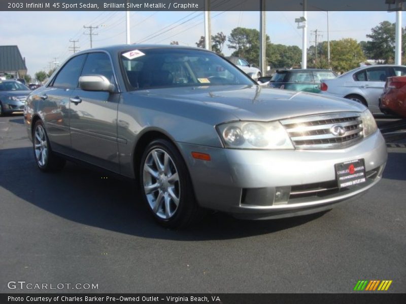 Brilliant Silver Metallic / Graphite 2003 Infiniti M 45 Sport Sedan