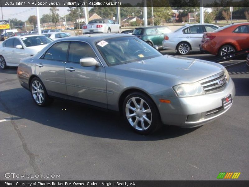 Brilliant Silver Metallic / Graphite 2003 Infiniti M 45 Sport Sedan