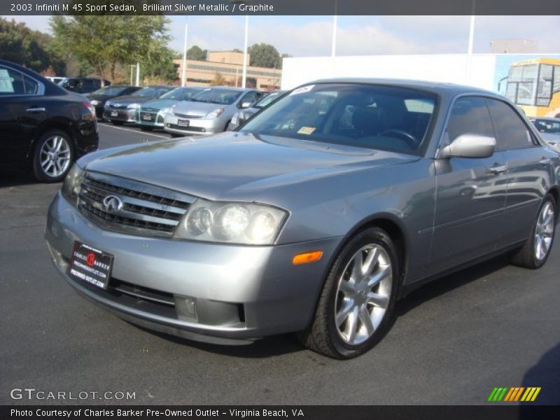 Brilliant Silver Metallic / Graphite 2003 Infiniti M 45 Sport Sedan