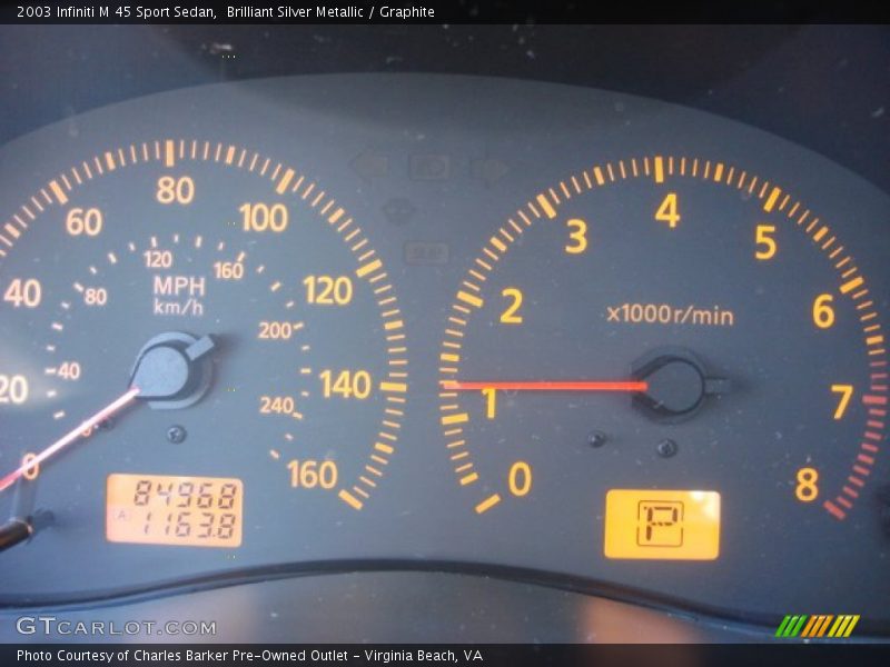 Brilliant Silver Metallic / Graphite 2003 Infiniti M 45 Sport Sedan