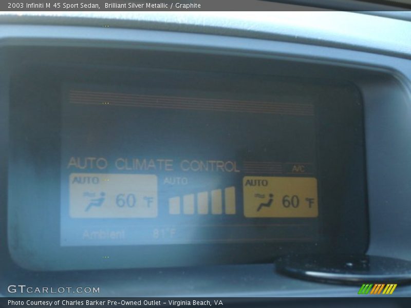 Brilliant Silver Metallic / Graphite 2003 Infiniti M 45 Sport Sedan