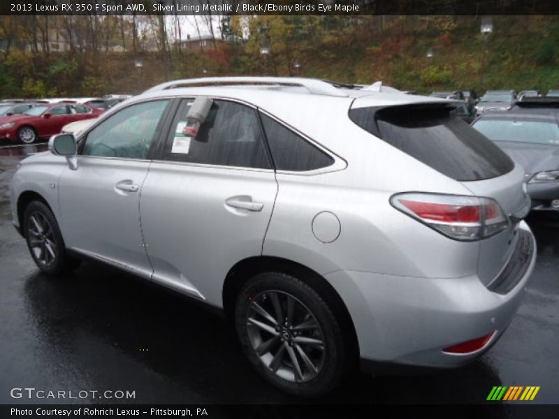 Silver Lining Metallic / Black/Ebony Birds Eye Maple 2013 Lexus RX 350 F Sport AWD