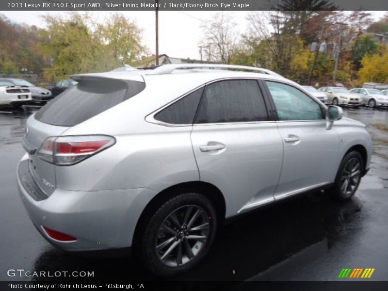 Silver Lining Metallic / Black/Ebony Birds Eye Maple 2013 Lexus RX 350 F Sport AWD