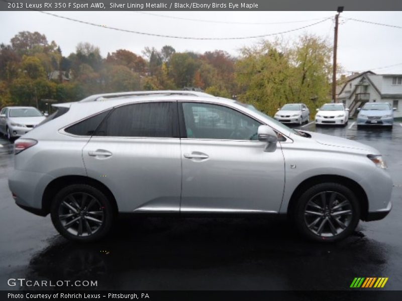 Silver Lining Metallic / Black/Ebony Birds Eye Maple 2013 Lexus RX 350 F Sport AWD