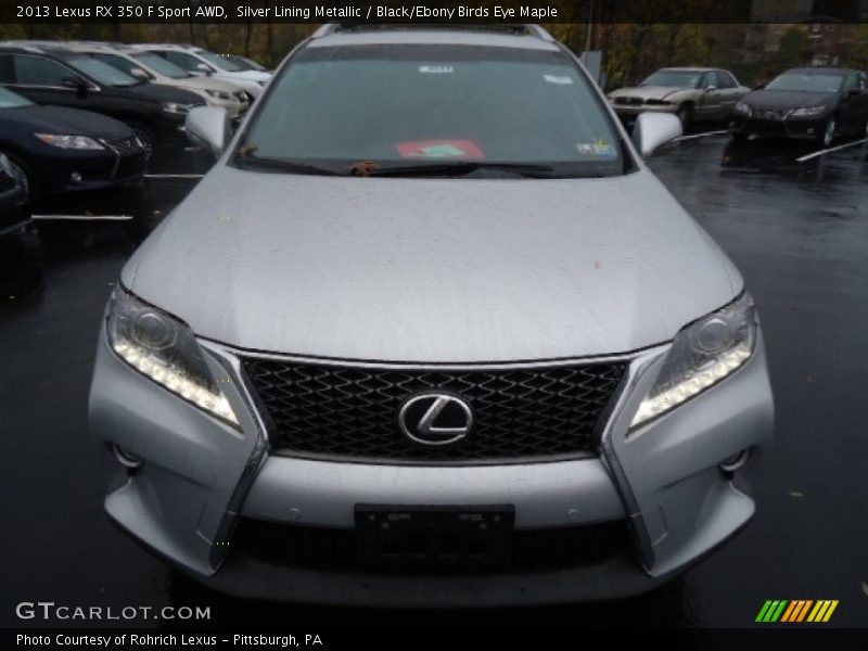 Silver Lining Metallic / Black/Ebony Birds Eye Maple 2013 Lexus RX 350 F Sport AWD