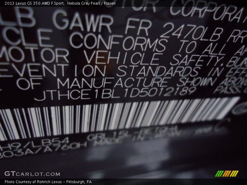 Nebula Gray Pearl / Flaxen 2013 Lexus GS 350 AWD F Sport