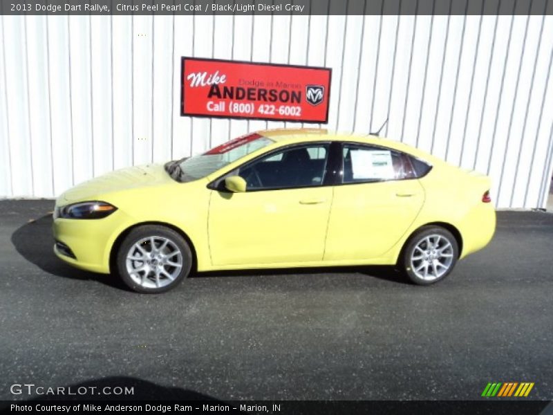 Citrus Peel Pearl Coat / Black/Light Diesel Gray 2013 Dodge Dart Rallye