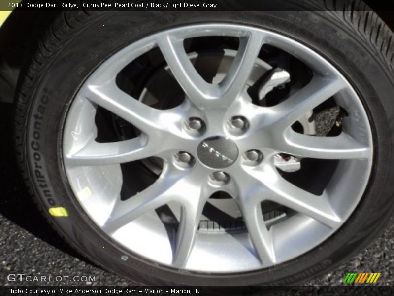 Citrus Peel Pearl Coat / Black/Light Diesel Gray 2013 Dodge Dart Rallye