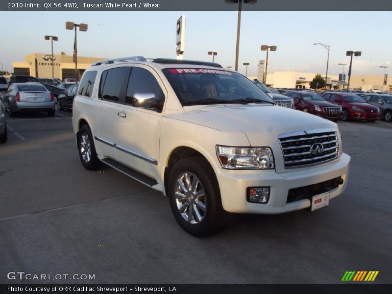 Tuscan White Pearl / Wheat 2010 Infiniti QX 56 4WD