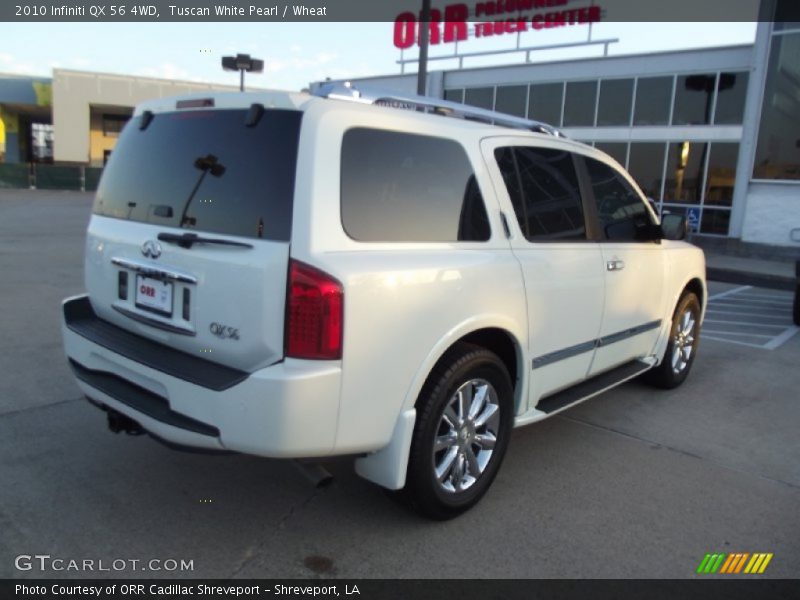 Tuscan White Pearl / Wheat 2010 Infiniti QX 56 4WD