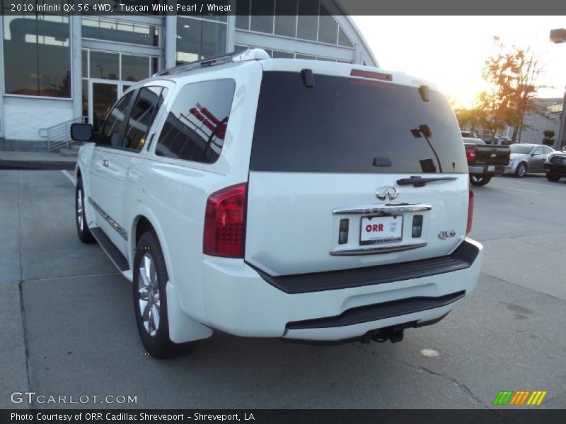 Tuscan White Pearl / Wheat 2010 Infiniti QX 56 4WD