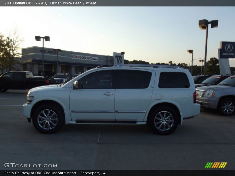 Tuscan White Pearl / Wheat 2010 Infiniti QX 56 4WD