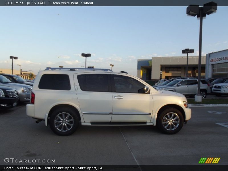 Tuscan White Pearl / Wheat 2010 Infiniti QX 56 4WD