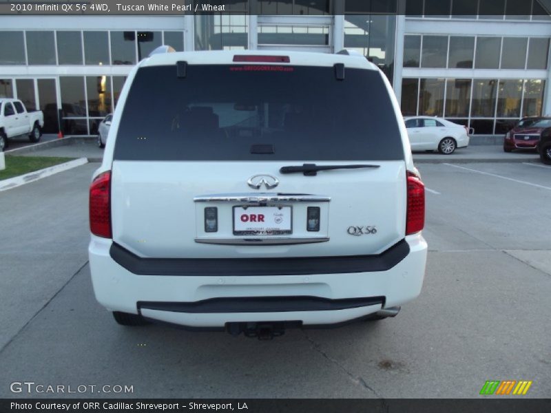 Tuscan White Pearl / Wheat 2010 Infiniti QX 56 4WD