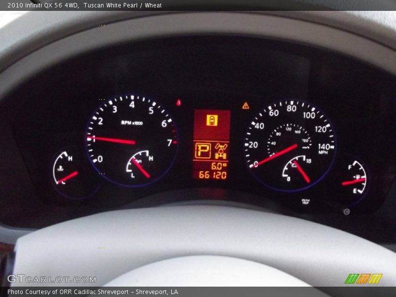 Tuscan White Pearl / Wheat 2010 Infiniti QX 56 4WD