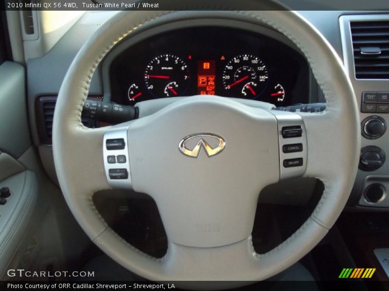 Tuscan White Pearl / Wheat 2010 Infiniti QX 56 4WD