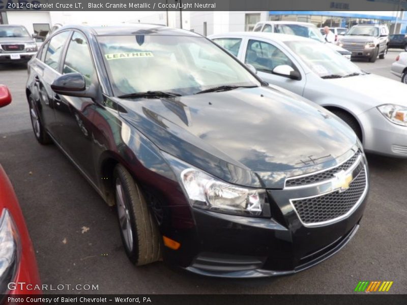 Black Granite Metallic / Cocoa/Light Neutral 2012 Chevrolet Cruze LT