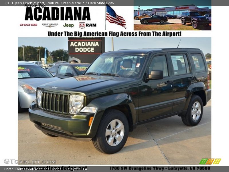 Natural Green Metallic / Dark Slate Gray 2011 Jeep Liberty Sport