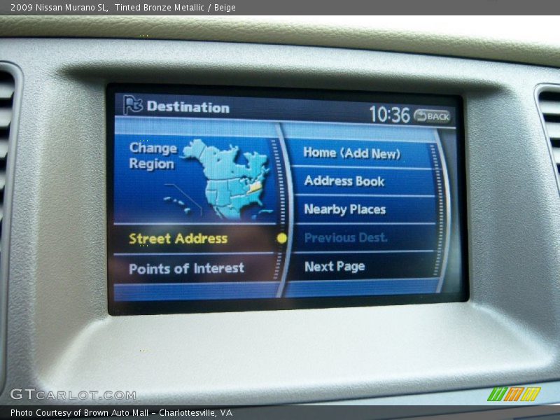 Navigation of 2009 Murano SL