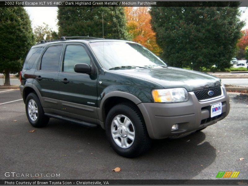 Dark Highland Green Metallic / Medium Parchment 2002 Ford Escape XLT V6 4WD
