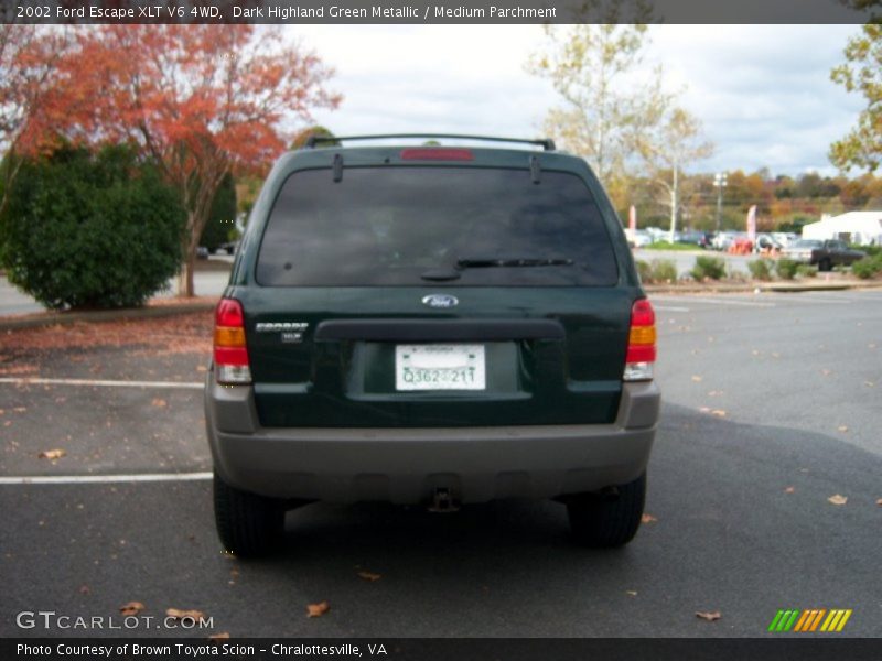 Dark Highland Green Metallic / Medium Parchment 2002 Ford Escape XLT V6 4WD