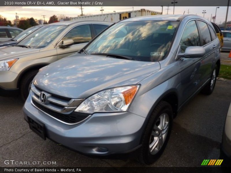 Glacier Blue Metallic / Gray 2010 Honda CR-V EX-L AWD