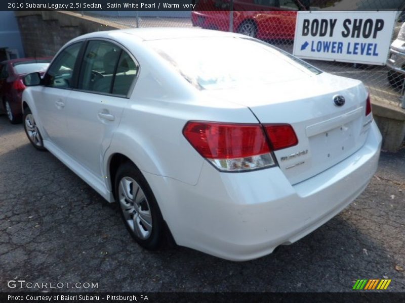 Satin White Pearl / Warm Ivory 2010 Subaru Legacy 2.5i Sedan