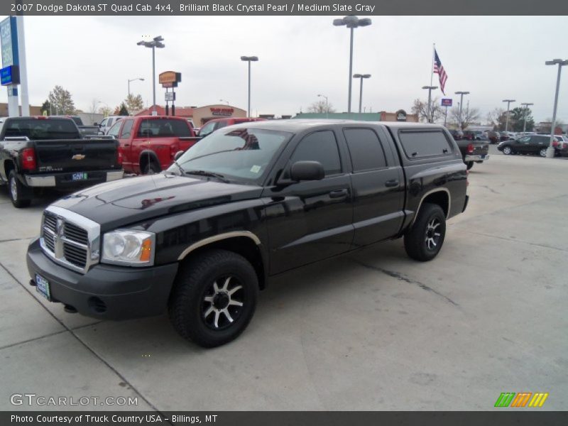 Brilliant Black Crystal Pearl / Medium Slate Gray 2007 Dodge Dakota ST Quad Cab 4x4