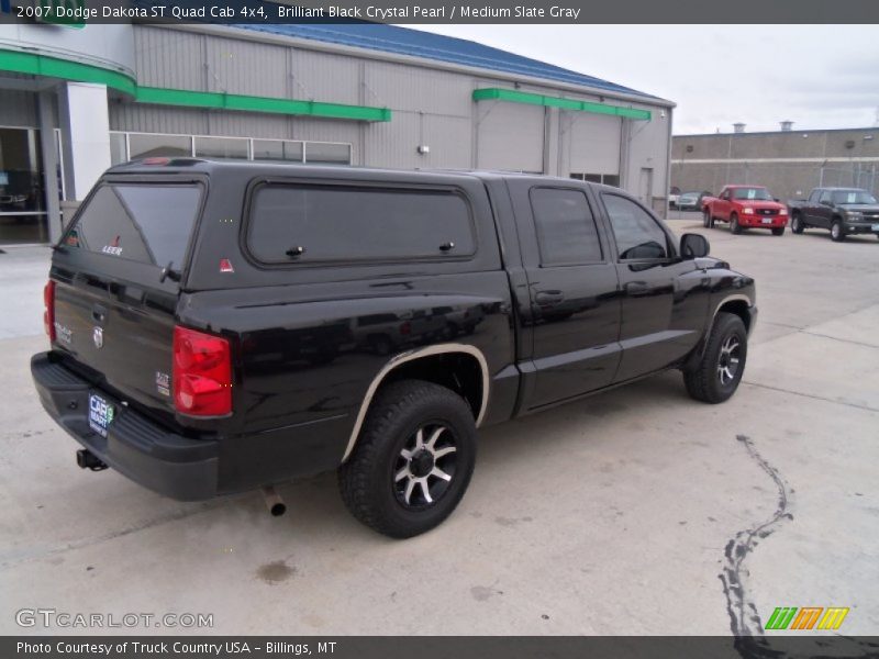 Brilliant Black Crystal Pearl / Medium Slate Gray 2007 Dodge Dakota ST Quad Cab 4x4